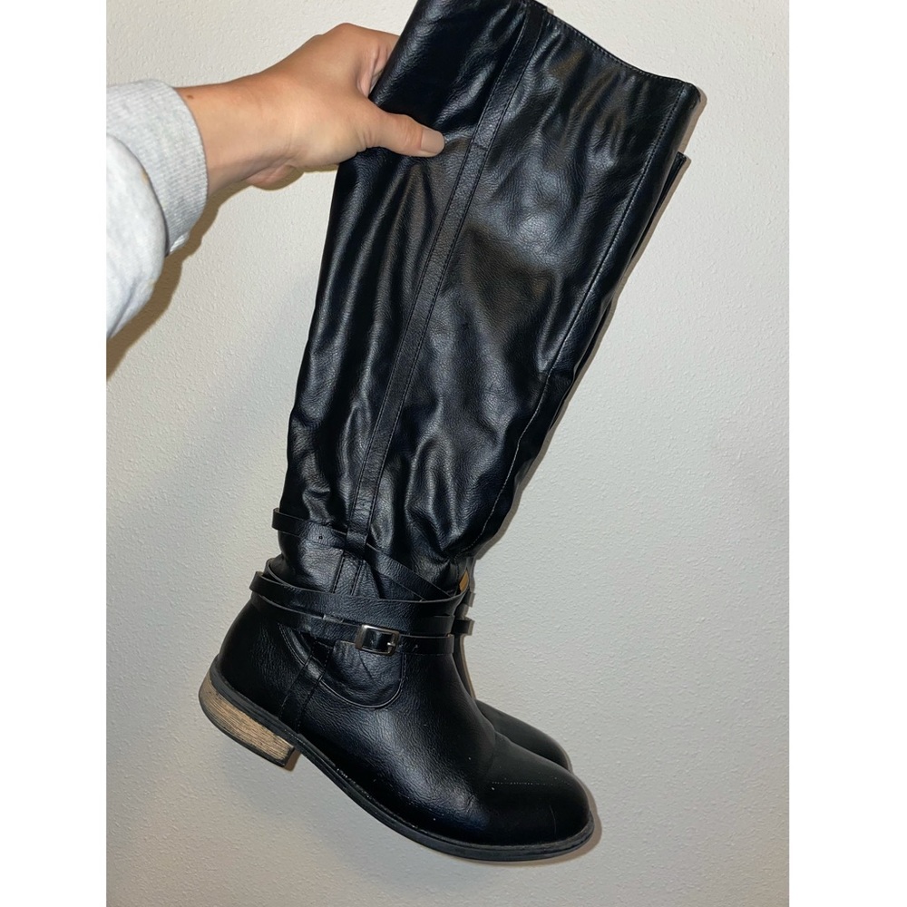 Tall Faux Leather Boots